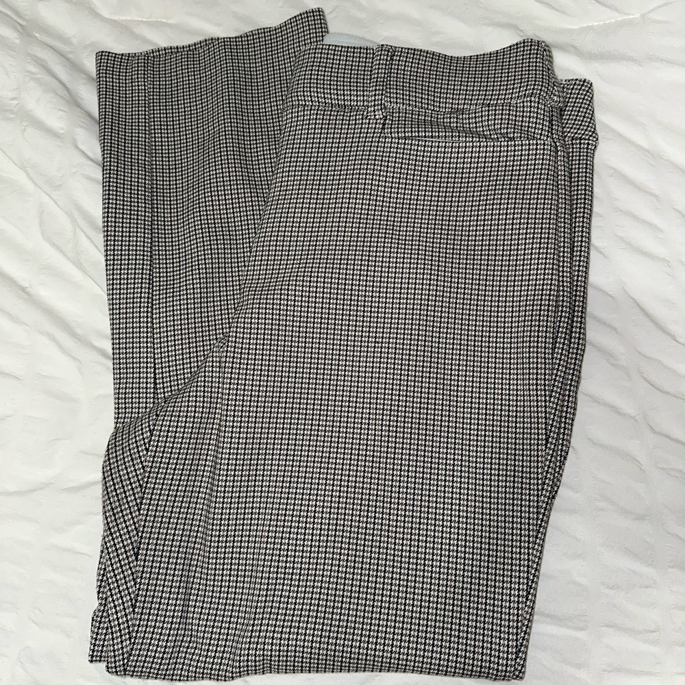 Maurices Black, White, & Cream Checkered Straight Leg Pants